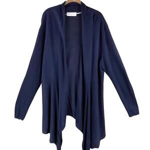 Southern Tide 100% Linen Knit Long Cardigan Size XL Navy Blue Beach